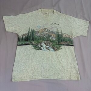 Vintage 1995 Creede Colorado Mountain T Shirt Heather Gray XL Made in USA Nature